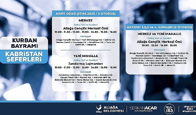 Aliağa Belediyesi’nden Bayramda Kabristana Fiyatsız Ulaşım