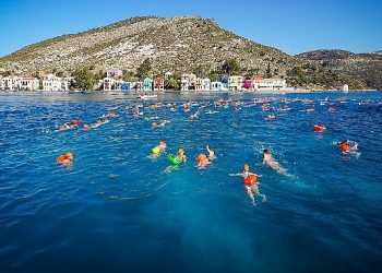 Kaş’ın Yunanistan’a en yakın kara kesimi Megisti/Meis Adası’ndan başlayan yarış Kaş’ta sona erdi
