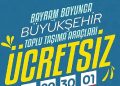 Kocaeli’de Bayramda 4 gün boyunca fiyatsız ulaşım