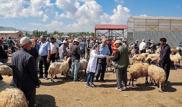 Van Büyükşehir Belediyesi canlı hayvan pazarında bilgilendirme yaptı
