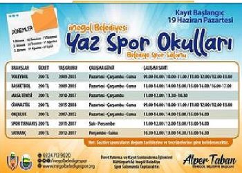 Yaz Spor Okulları Kayıtları Başlıyor