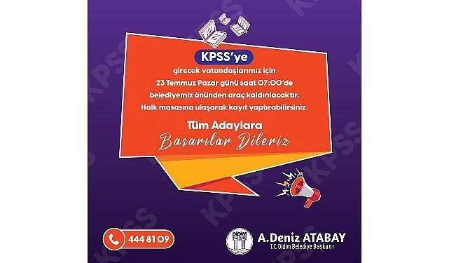 Didim Belediyesi’nden KPSS’ye girecekler için fiyatsız otobüs