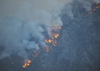 Kemer’deki orman yangını ile uğraş sürüyor