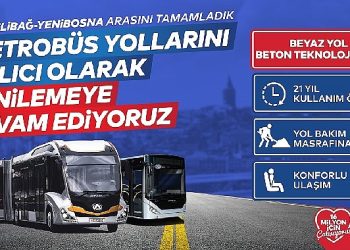 Metrobüs yolunu kalıcı olarak yenilemeye devam ediyoruz