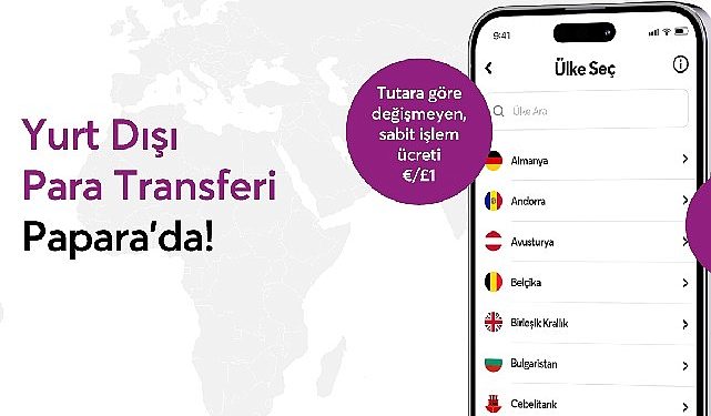 Papara’dan yalnızca 1 Euro’ya yurt dışı para transferi