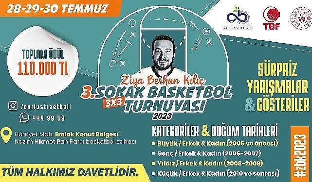 Ziya Berhan Kılıç 3×3 Sokak Basketbol Turnuvası Başlıyor