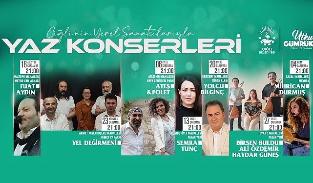 Çiğli Yaz Konserlerinde Sahne Mahallî Sanatkarların