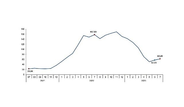 TÜİK: Tarım eserleri üretici fiyat endeksi (Tarım-ÜFE) yıllık %62,48, aylık %8,03 arttı