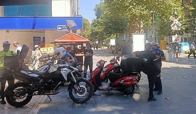 Zabıta ve Emniyetten motosiklet kontrolü