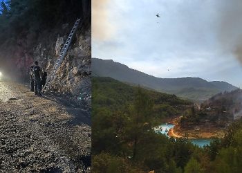 Antalya Büyükşehir takımları Alanya’da yangın söndürme çalışmalarına dayanak veriyor