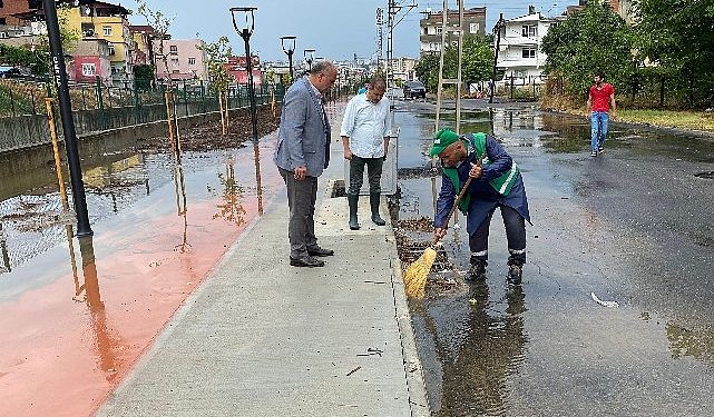 Canik’te Sağanak Yağışa Anında Müdahale