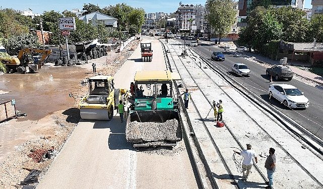 Çöken tramvay sınırı onarıldı