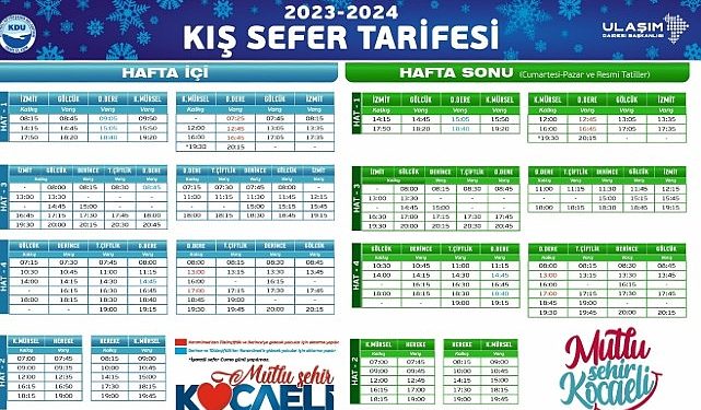 Deniz ulaşımında kış tarifesi başlıyor