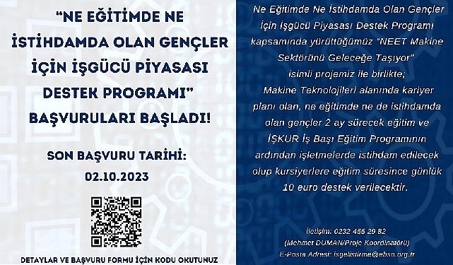 Gençlere günlük 10 Euro harçlık ve makine eğitimi