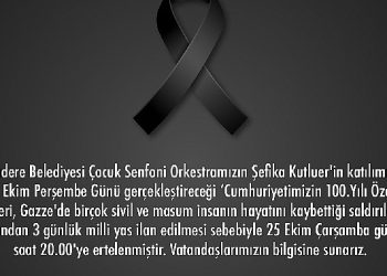 Narlıdere Belediyesi Çocuk Senfoni Orkestrası Cumhuriyetimizin 100.Yılı Özel Konseri 25 Ekim Çarşamba Günü’ne Ertelendi