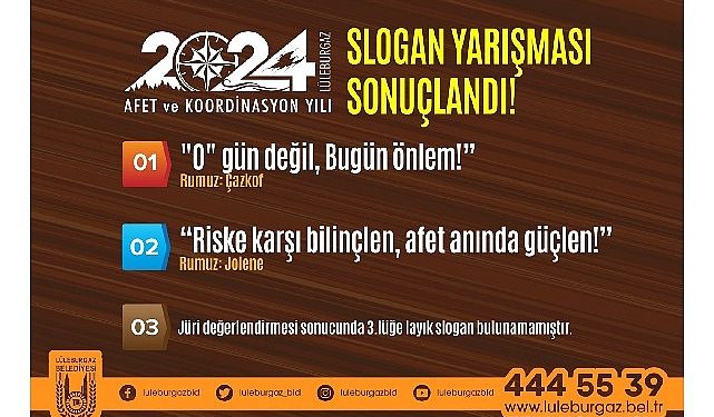 2024 Afet ve Uyum Yılı Slogan Yarışı sonuçlandı!