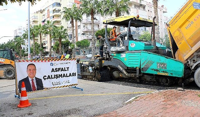 Antalya Büyükşehir’den Portakal Çiçeği caddesine sıcak asfalt