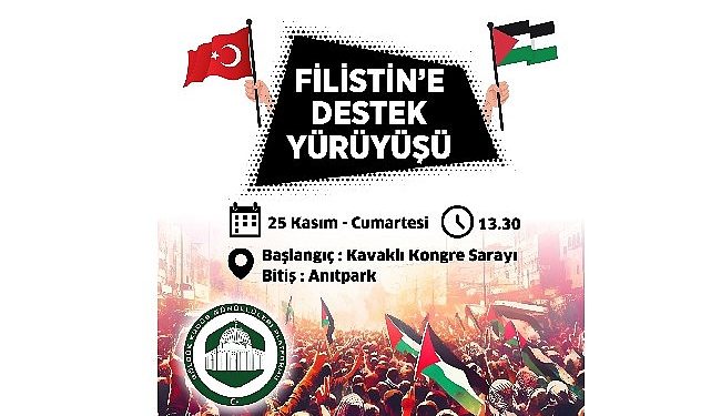Gölcük’te filistin’e dayanak yürüyüşü cumartesi günü