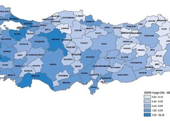 Gayrisafi Yurt İçi Hasıladan (GSYH) en yüksek hissesi yüzde 30,4 ile İstanbul aldı