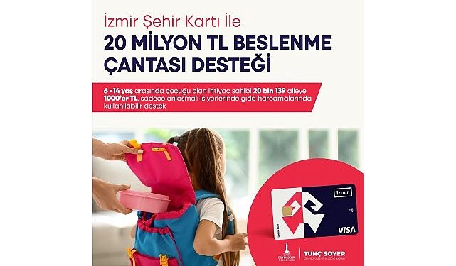 İzmir Büyükşehir Belediyesi’nden 20 bin aileye 20 milyonluk takviye