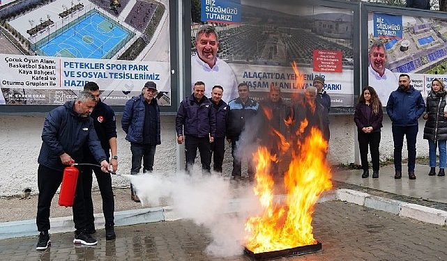 İzmir İtfaiyesi’nden Zabıta işçisine yangın güvenlik eğitimi verildi
