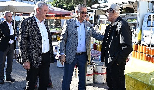 Lider Topaloğlu’ndan pazar esnafına ziyaret