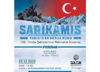 Sarıkamış şehitleri gölcük’te anılacak