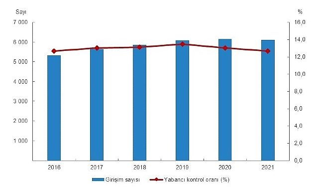 Yabancı Denetimli Teşebbüs İstatistikleri, 2021