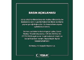 Yeşilay basın açıklaması