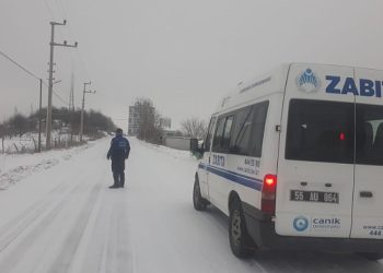 Canik’te Kar Yağışına Anında Müdahale