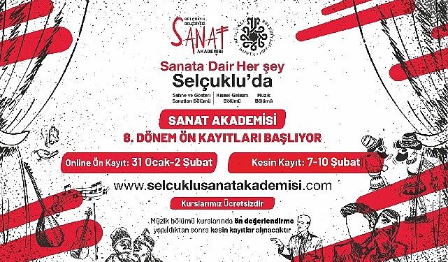 Selçuklu Sanat Akademisi’nde 8. Periyot ön kayıtları başlıyor