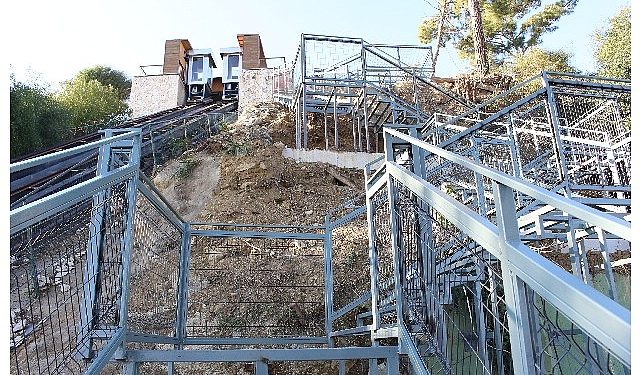 Türkbeleni mesire alanında merdiven imalinde sona gelindi