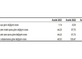 Yurt İçi Üretici Fiyat Endeksi (Yİ-ÜFE) yıllık yüzde 44,22, aylık yüzde 1,14 arttı