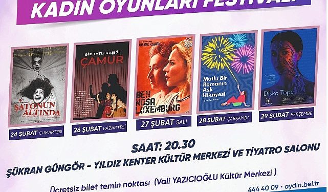 Aydın Büyükşehir Belediyesi Kent Tiyatrosu ”Kadın Oyunları Festivali”ne Konut Sahipliği Yapacak
