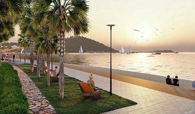 Aydın Büyükşehir Belediyesi, Kuşadası merkezde 2 bin 500 metrelik uzunluğundaki kıyı şeridinde düzenleme yapmaya başladı