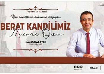 Karaman Belediye Lideri Savaş Kalaycı, 24 Şubat Cumartesi günü idrak edeceğimiz Berat Kandili hasebiyle bir kutlama iletisi yayınladı