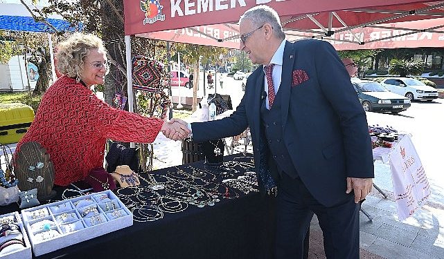 Kemer’de üreten mesken hanımları kermesi yapıldı
