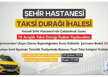 Kocaeli Kent Hastanesi için 18 araçlık taksi ihalesi