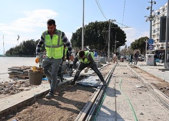 Nostalji tramvay sınırında çalışmalar süratle ilerliyor