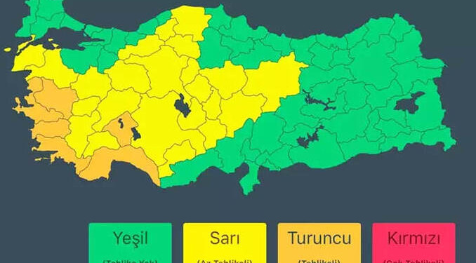 İçişleri Bakanlığı’ndan 6 il için turuncu kod uyarısı