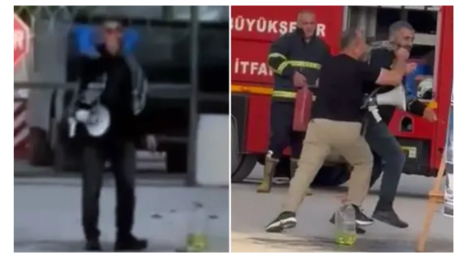 İsrail’e kızdı, kendini yakmaya çalıştı!