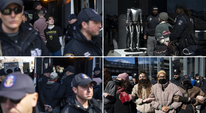 Tesla bayisine zorla giren göstericiler gözaltına alındı