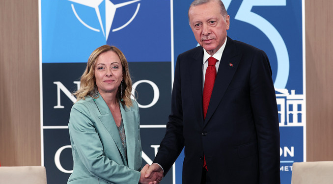 Cumhurbaşkanı Erdoğan, İtalya Başbakanı Meloni ile görüştü