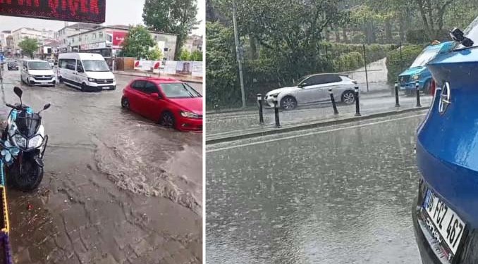 İstanbul yağışa teslim: Dolu vurdu, caddeler göl oldu