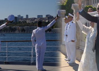 Boğaz’da şenlik! Gemiler Cumhurbaşkanı’nı selamladı