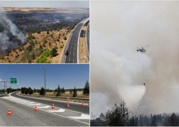 Kırklareli’nde yangını! Avrupa Otoyolu trafiğe kapatıldı