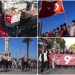 İzmir’de 350 metrelik bayrakla zafer yürüyüşü
