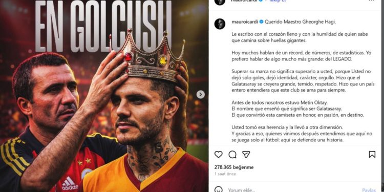 Rekor kıran Icardi’den Hagi’ye açık mektup